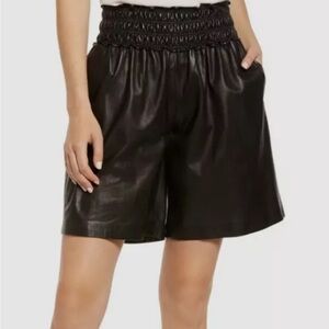 $595 Rag & Bone Women's Black Callie Leather Shorts Size M
